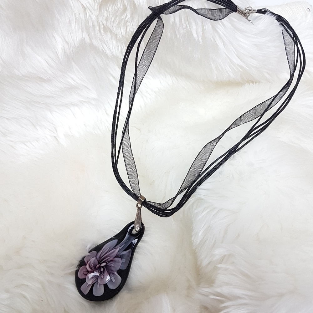 3/$30 Fashion Tear Drop Glass Pendant Necklace